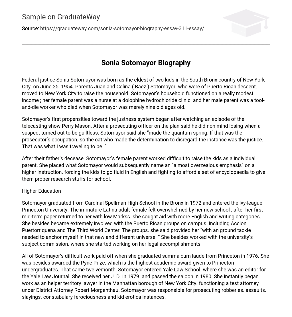Sonia Sotomayor Biography