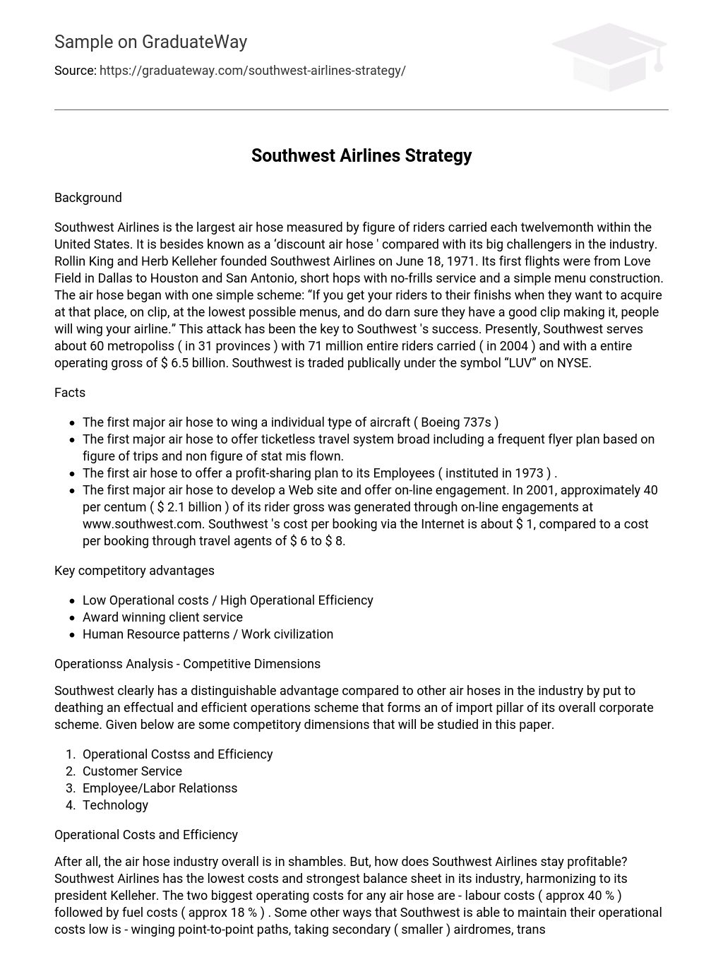 Southwest Airlines Strategy