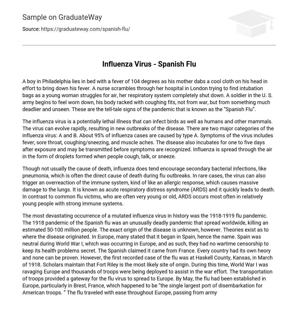 Influenza Virus – Spanish Flu