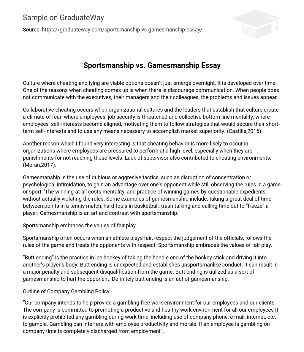 sportsmanship essay pdf
