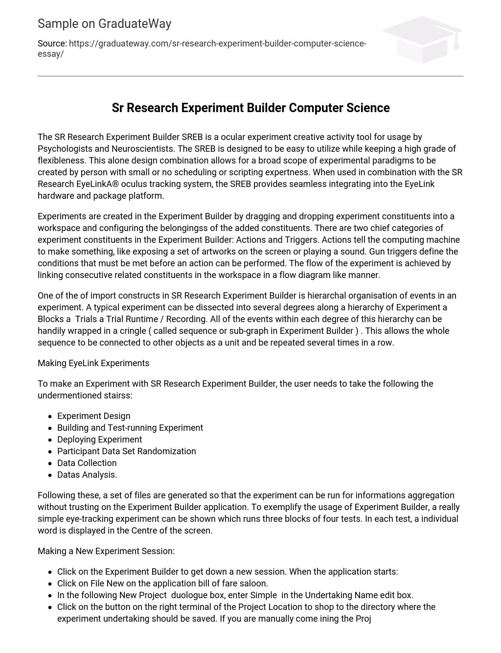 Sr Research Experiment Builder Computer Science