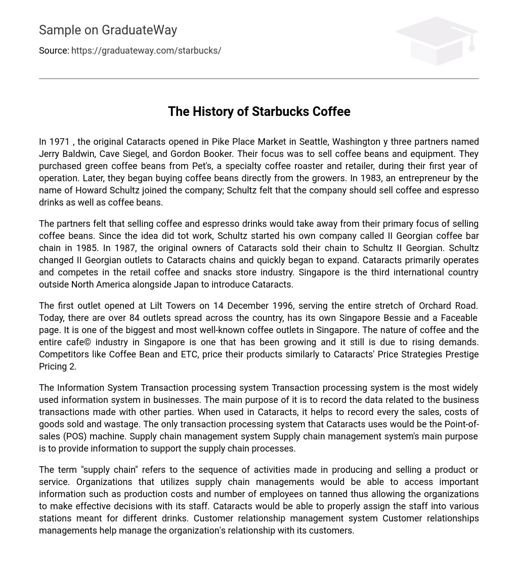 The History of Starbucks Coffee