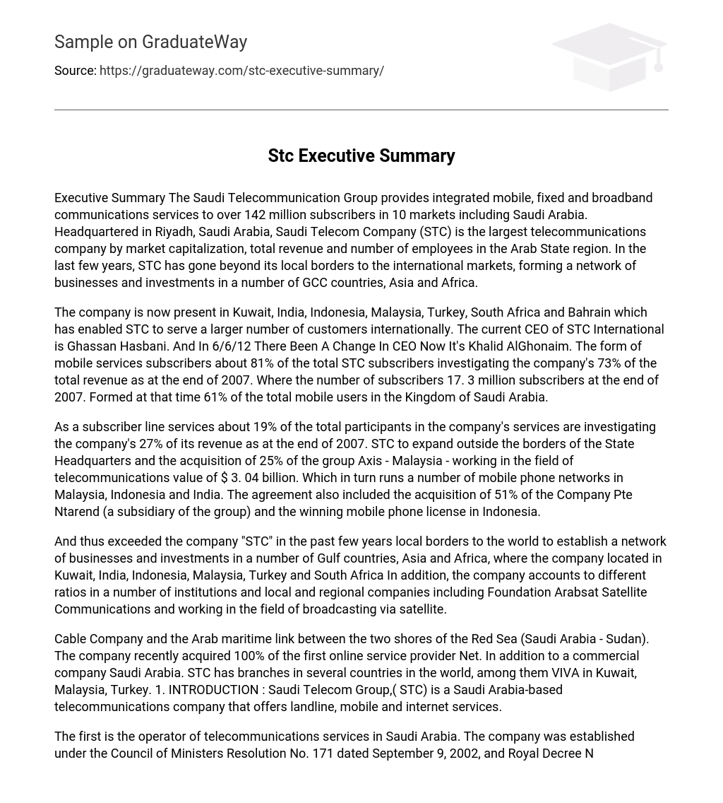 Stc Executive Summary