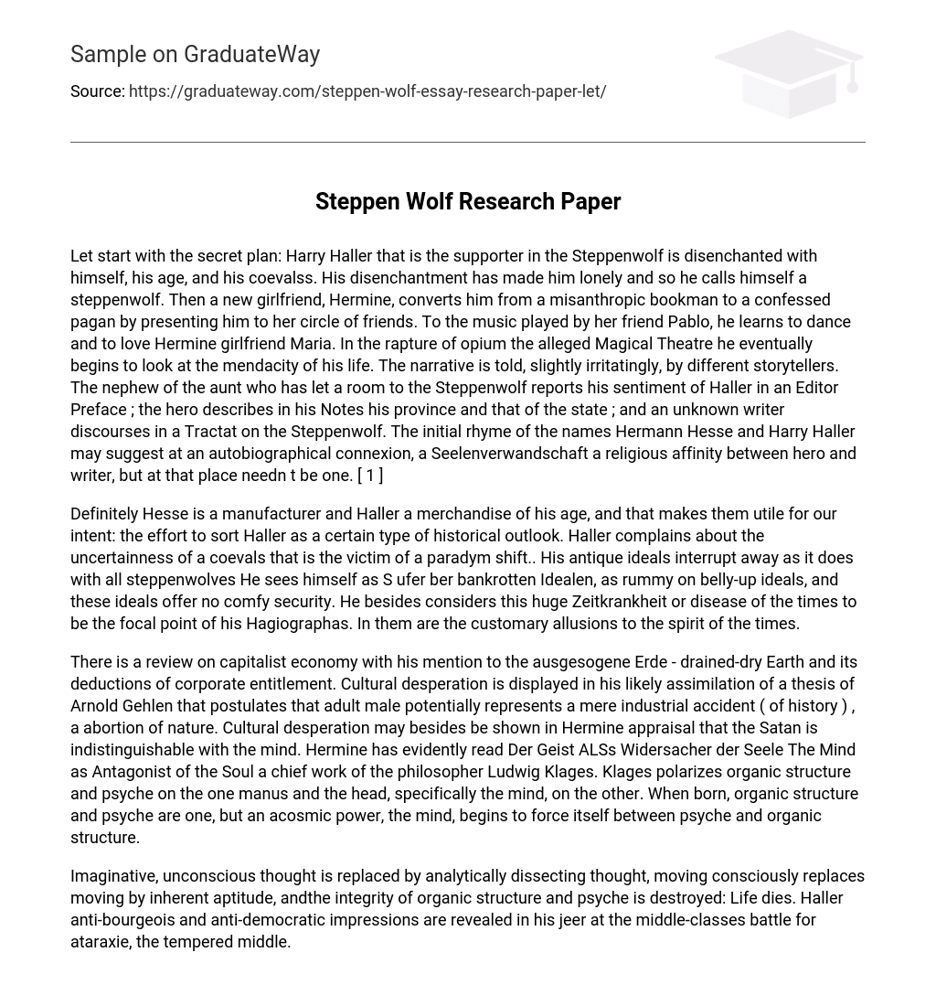 Steppen Wolf Research Paper