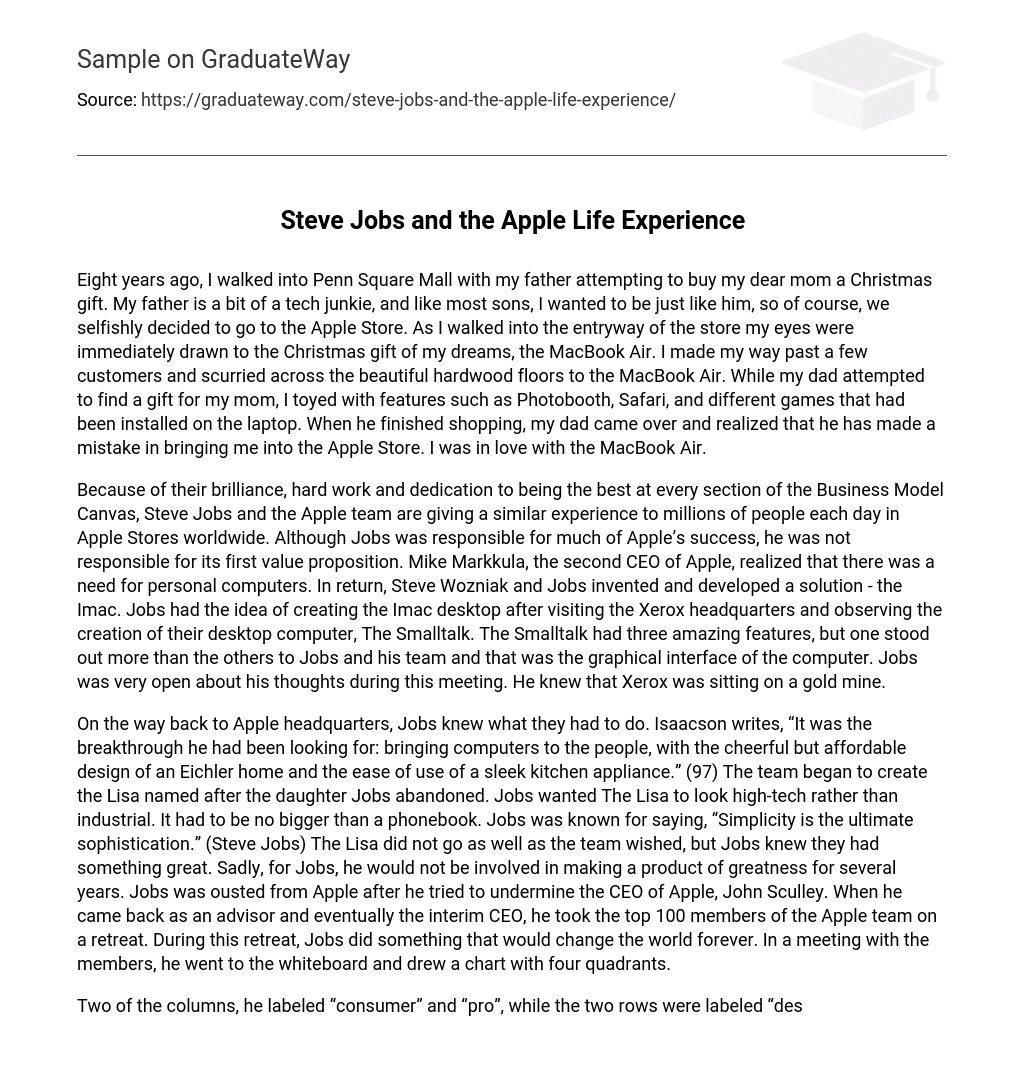 Steve Jobs and the Apple Life Experience