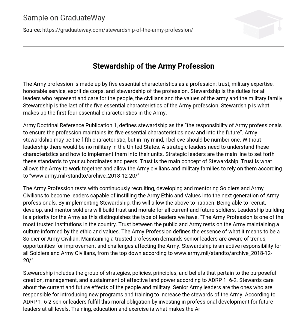 the profession of arms essay