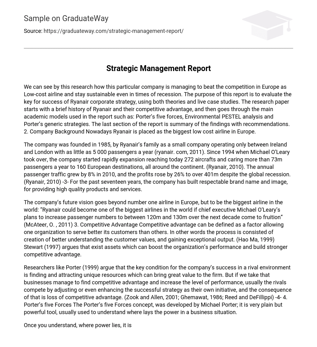 Strategic Management Report