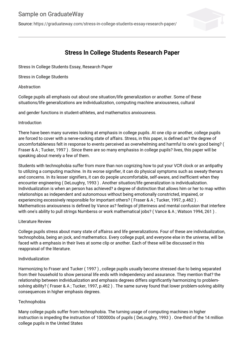 stress for research paper