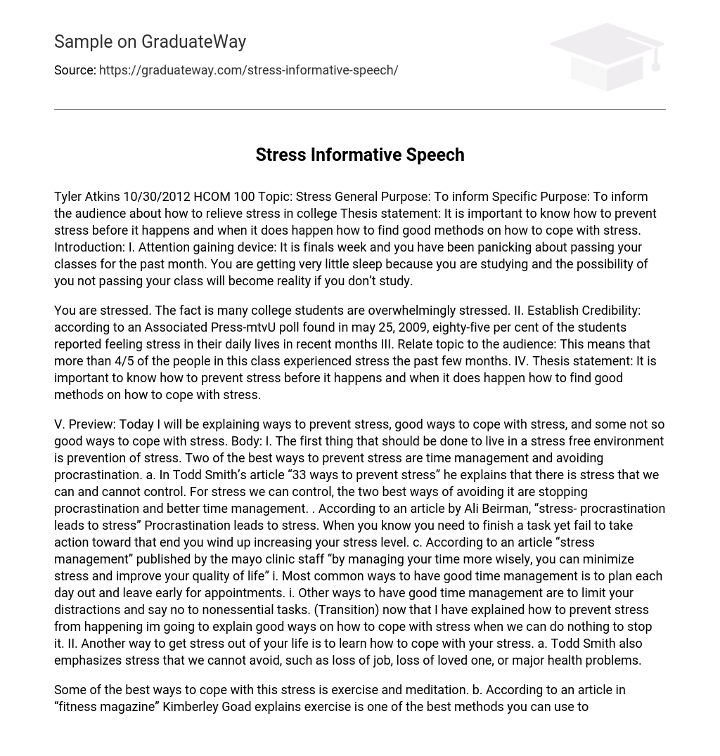 college stress informative essay