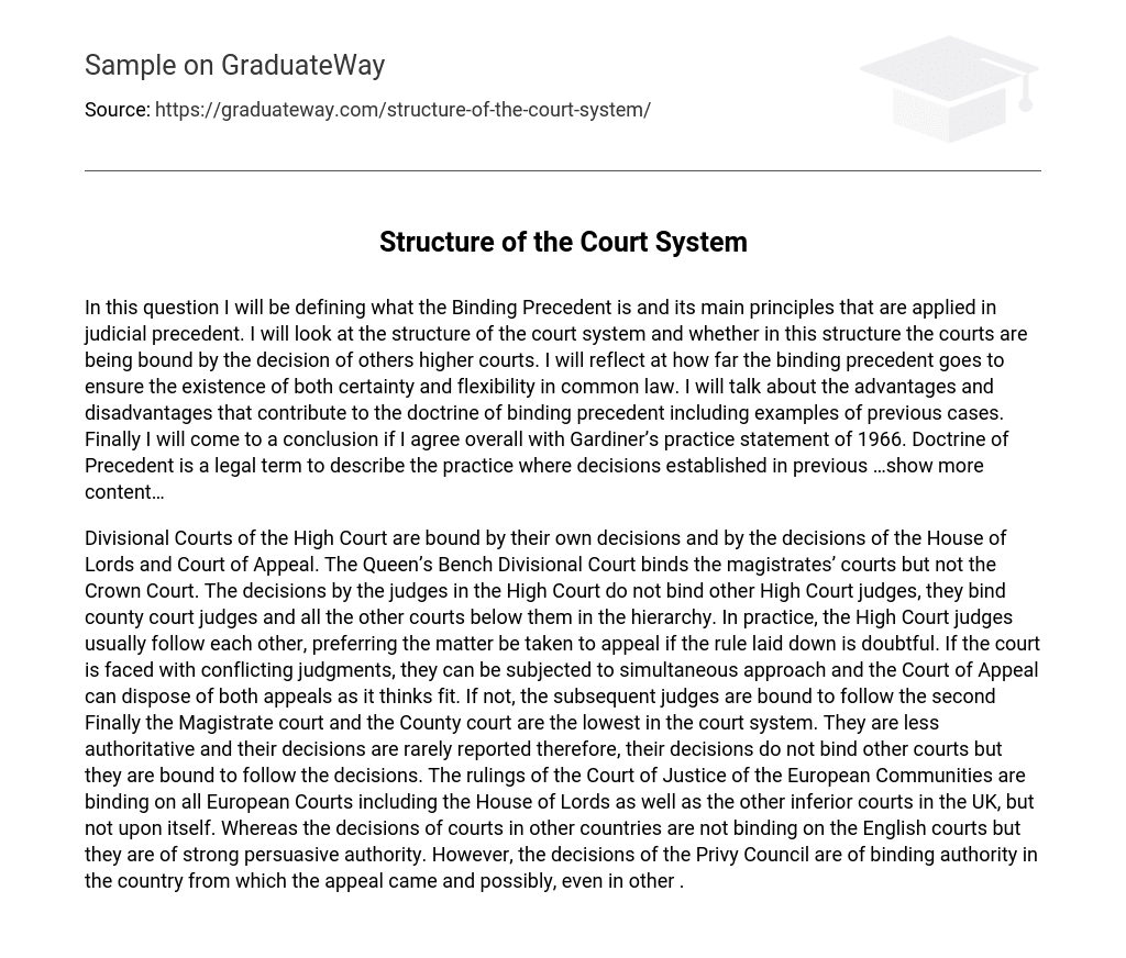 Structure of the Court System