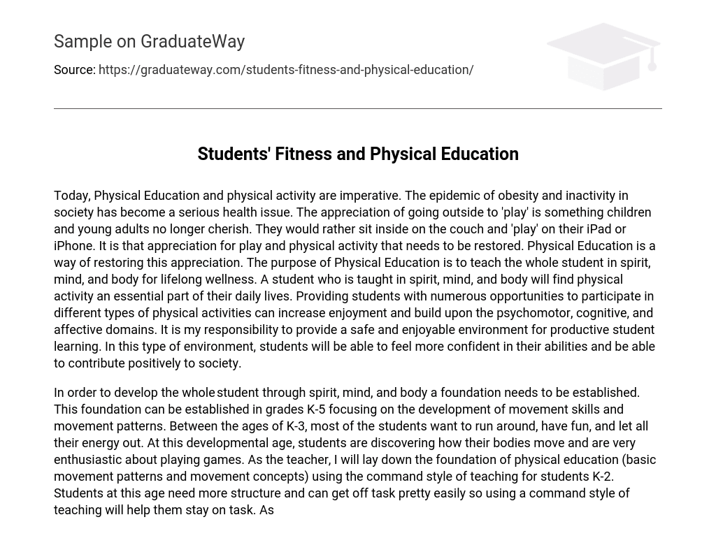 Students’ Fitness and Physical Education