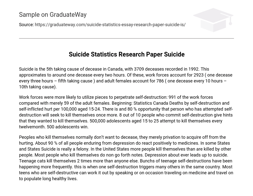 Suicide Statistics Research Paper Suicide