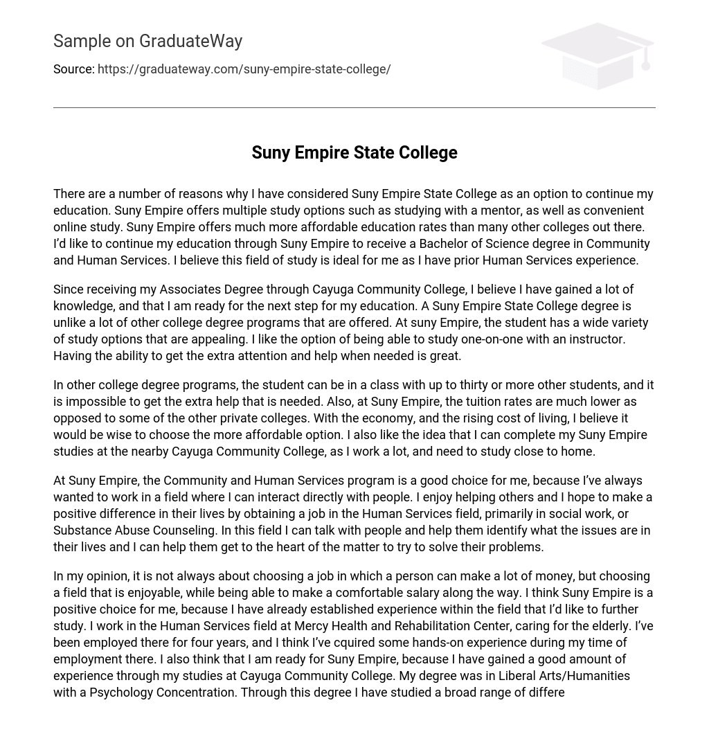 ⇉Suny Empire State College Essay Example GraduateWay