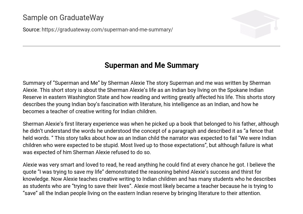 Summary of “Superman and Me”