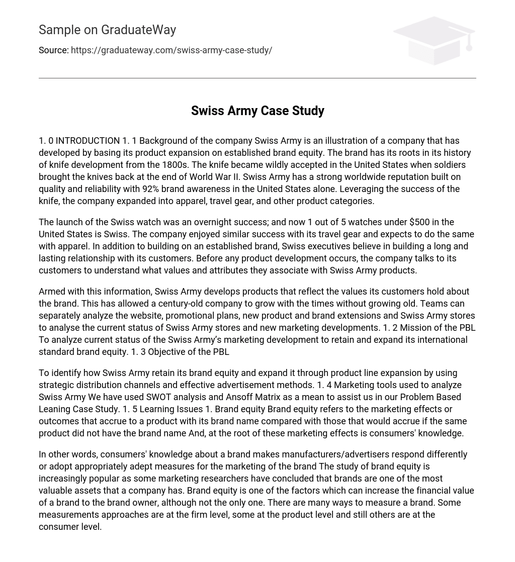 Swiss Army Case Study