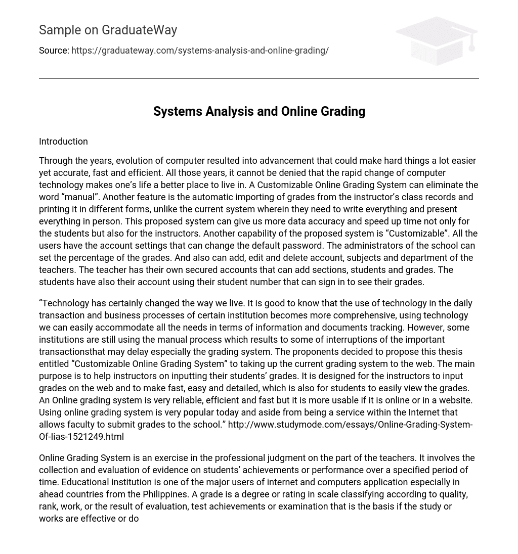 systems-analysis-and-online-grading-essay-example-graduateway