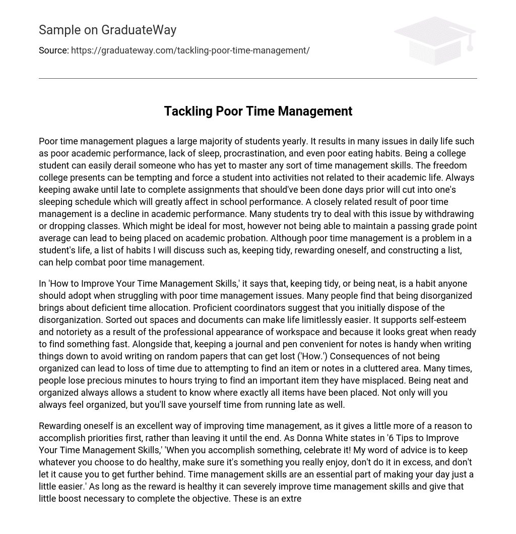 Tackling Poor Time Management