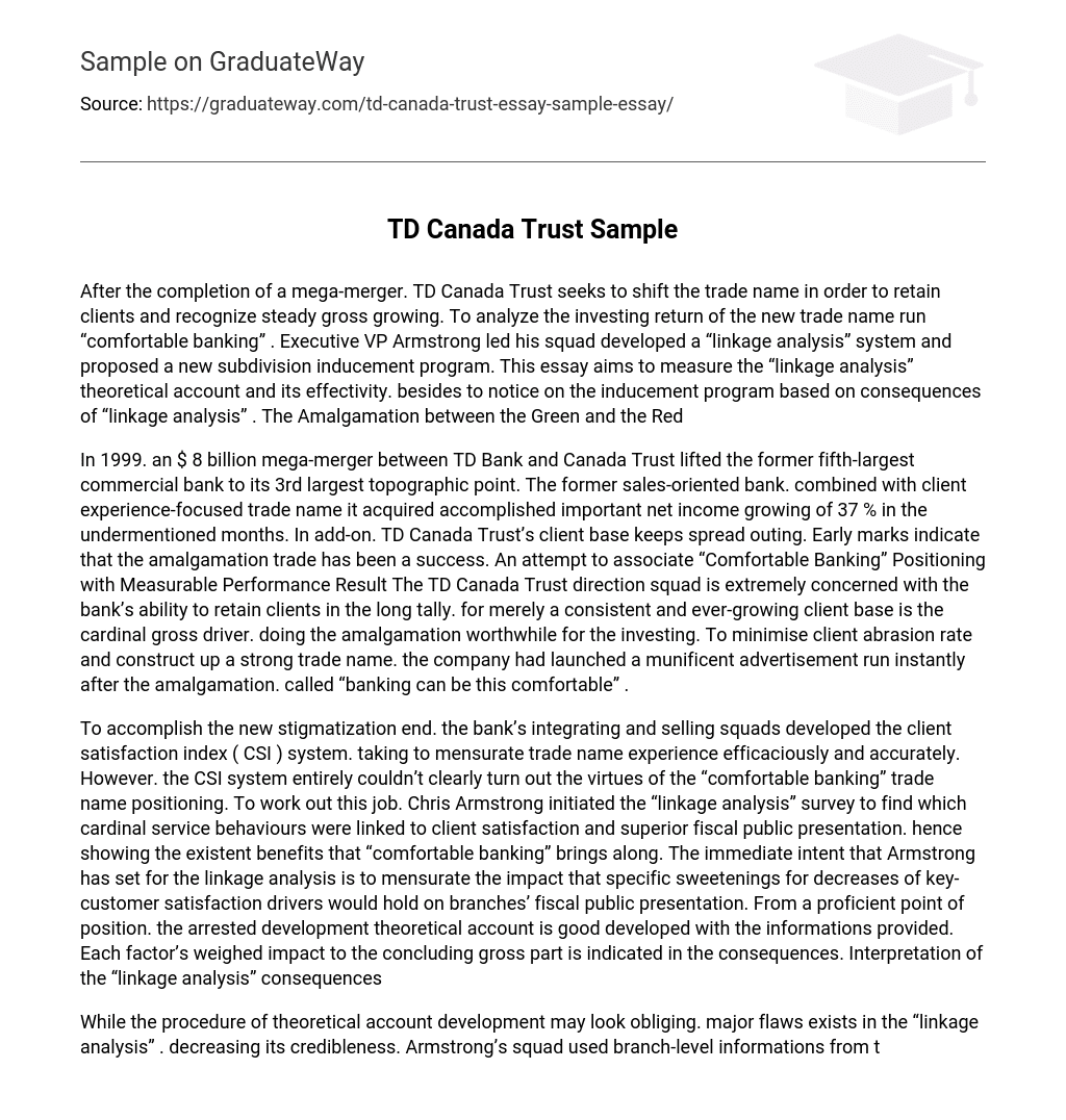 TD Canada Trust Sample