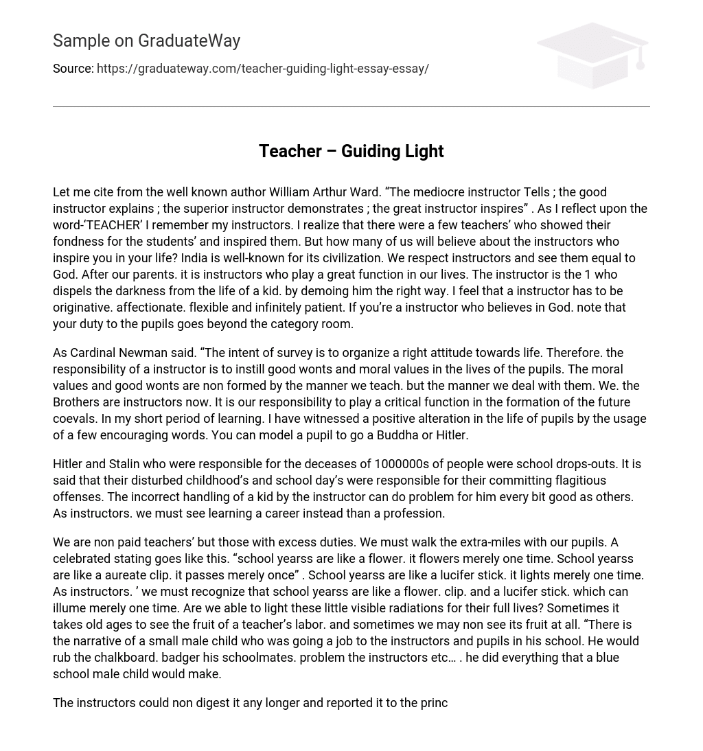 Teacher – Guiding Light