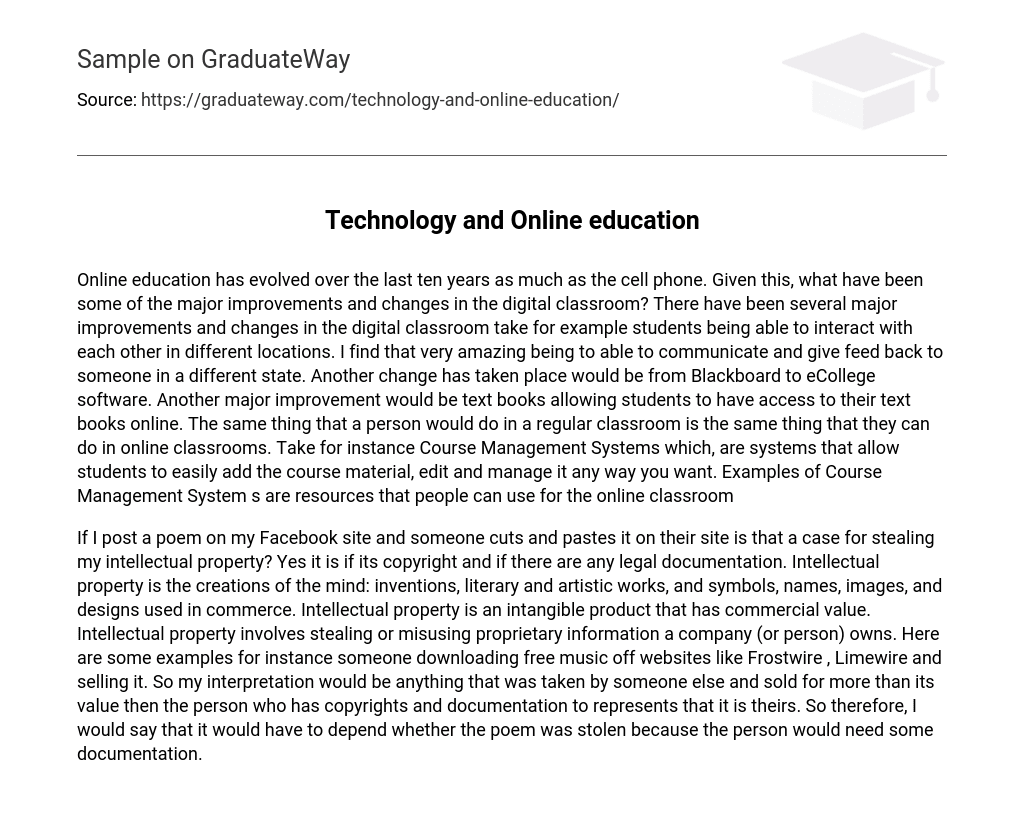 technology and online learning paper assignment