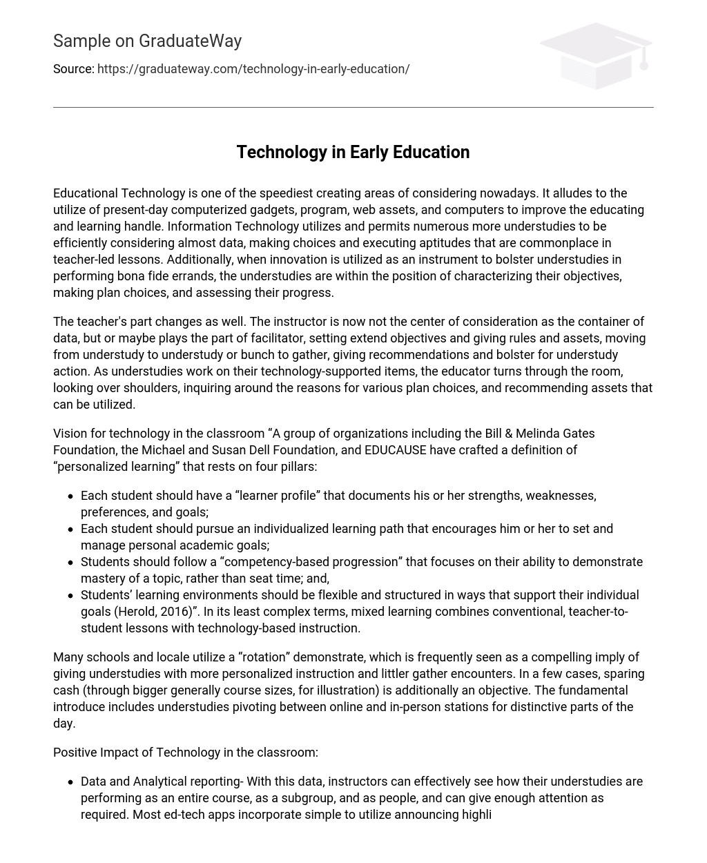 Technology in Early Education