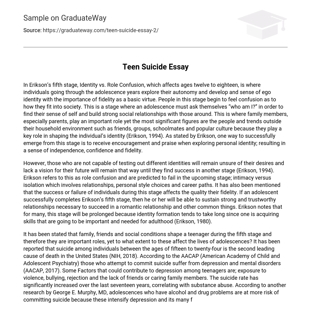 Teen Suicide Essay
