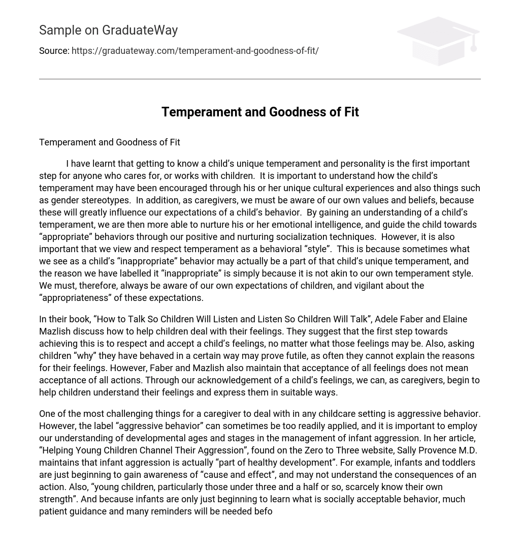 Temperament and Goodness of Fit