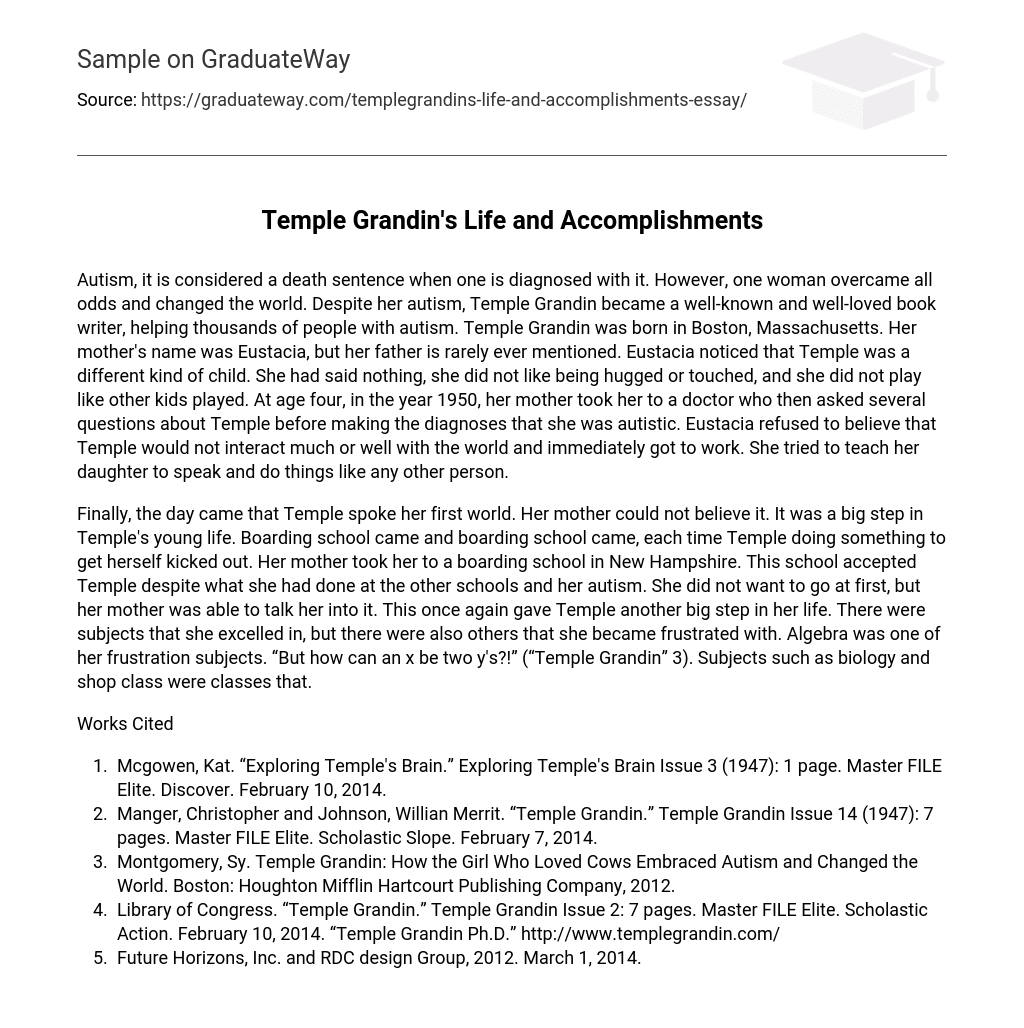 Temple Grandin’s Life and Accomplishments