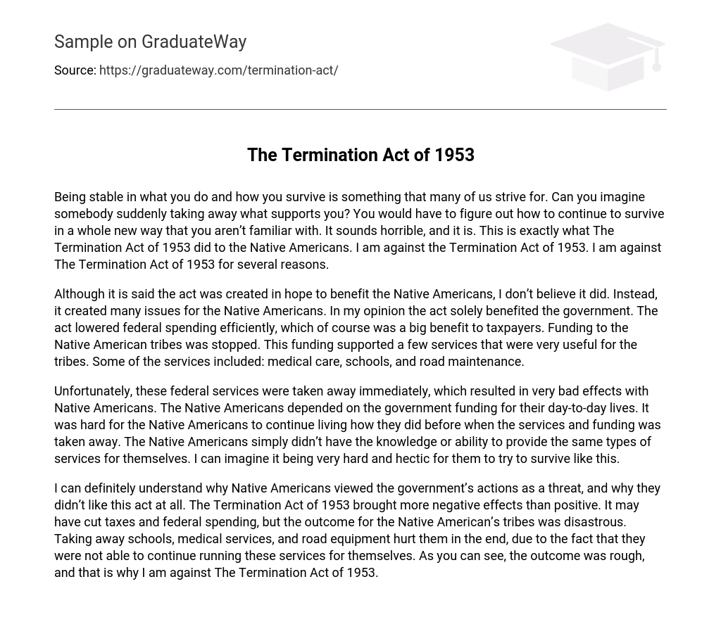 The Termination Act of 1953