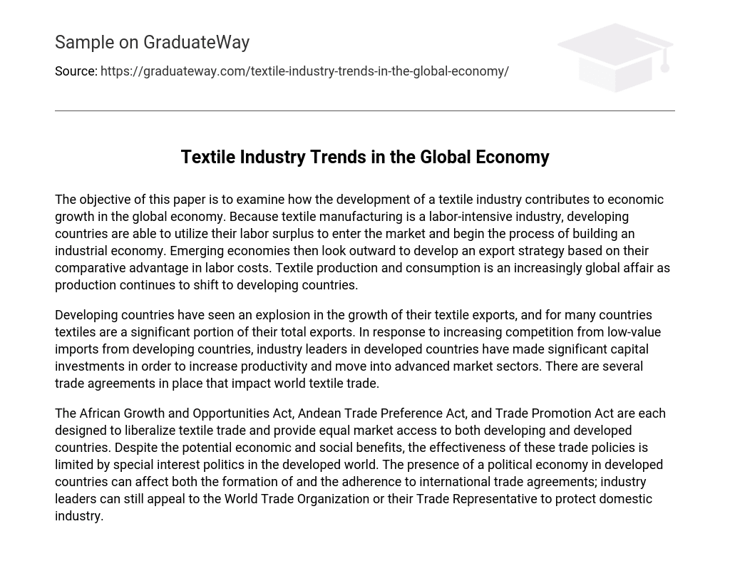 Textile Industry Trends in the Global Economy