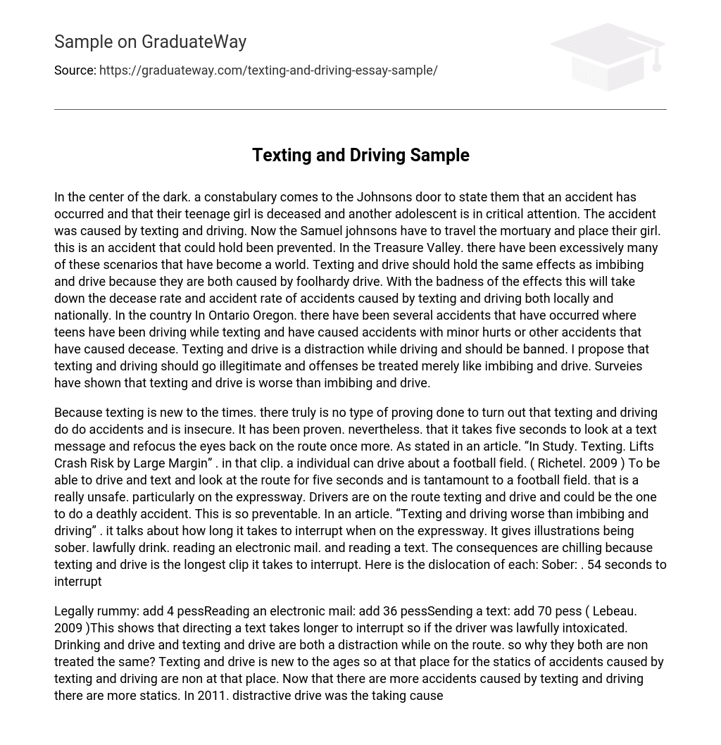 Texting and Driving Sample