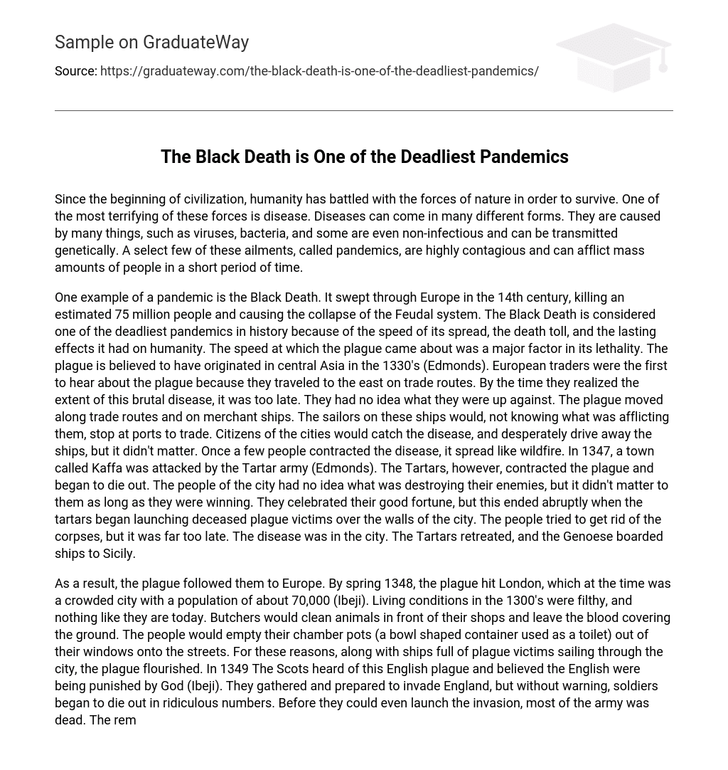 black death pandemic essay