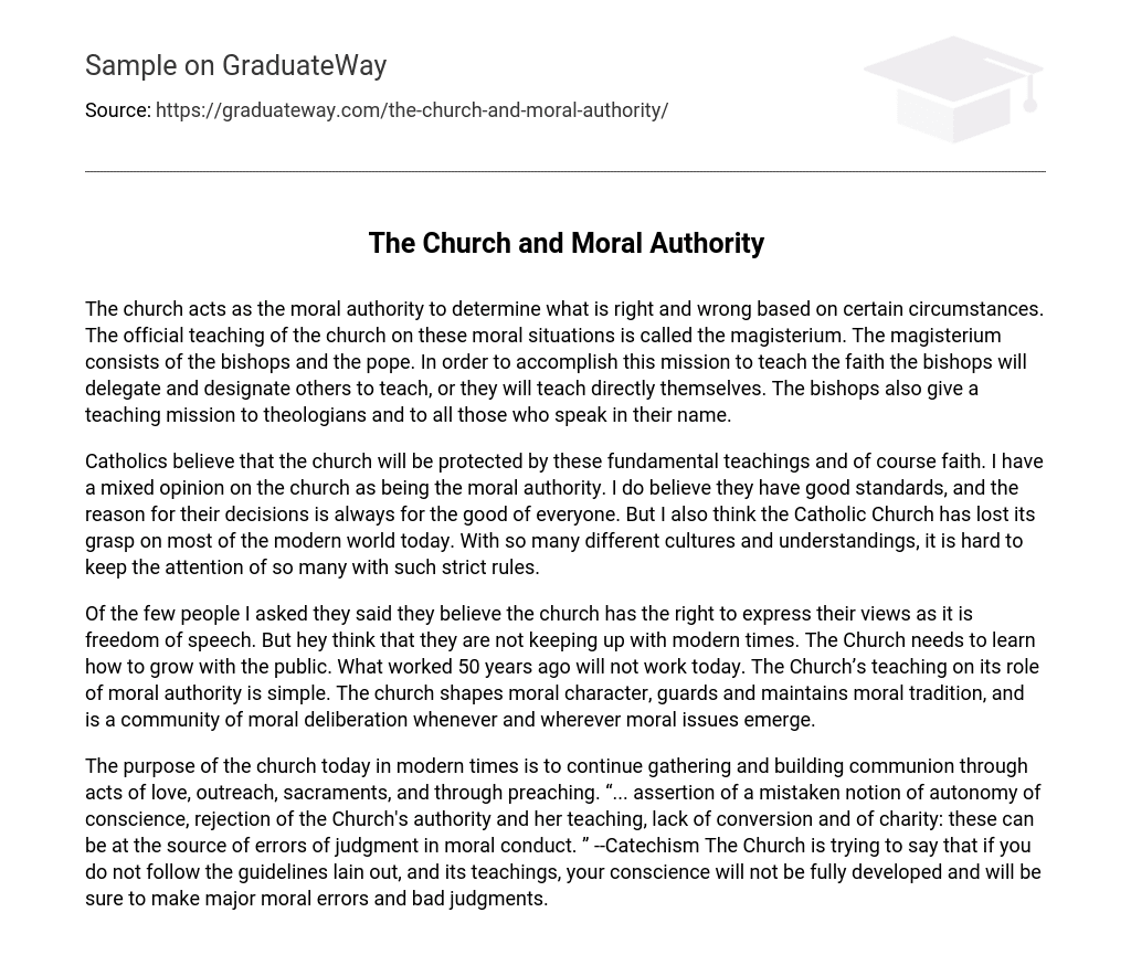The Church and Moral Authority