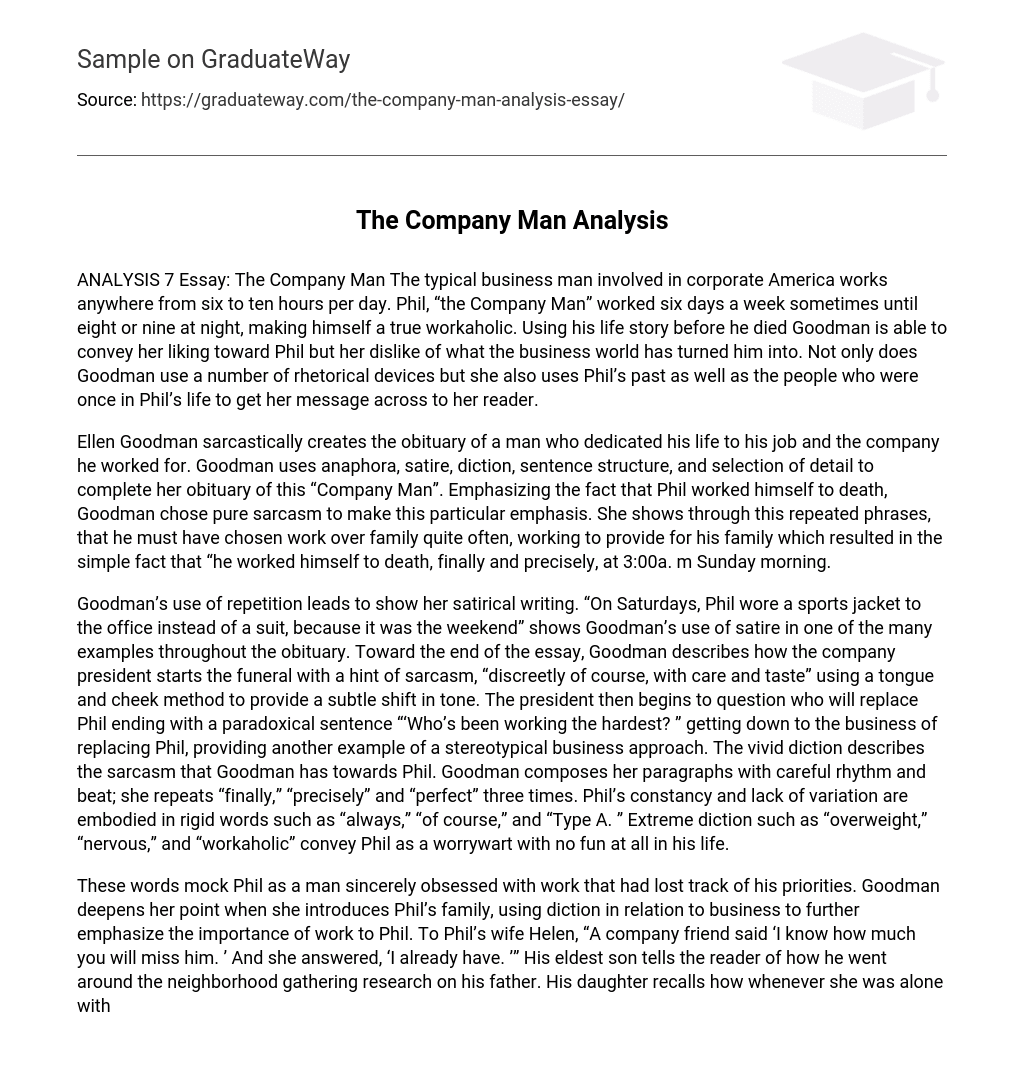 The Company Man Analysis