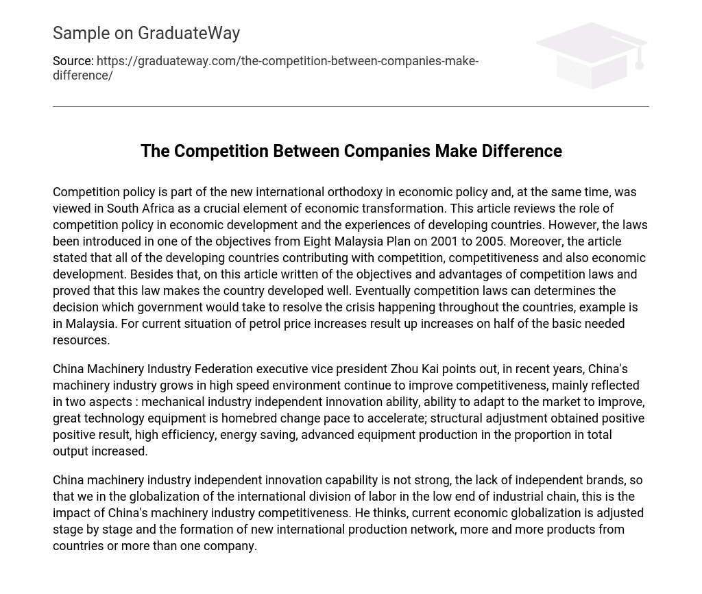 The Competition Between Companies Make Difference