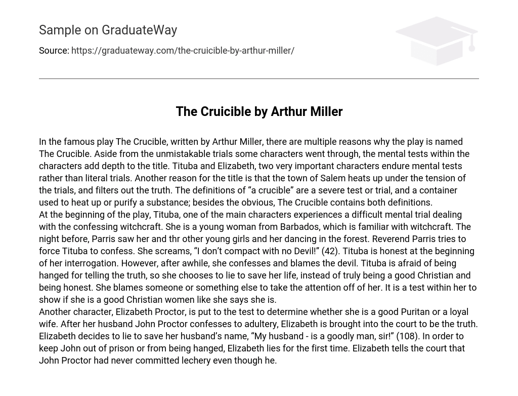 The Cruicible by Arthur Miller
