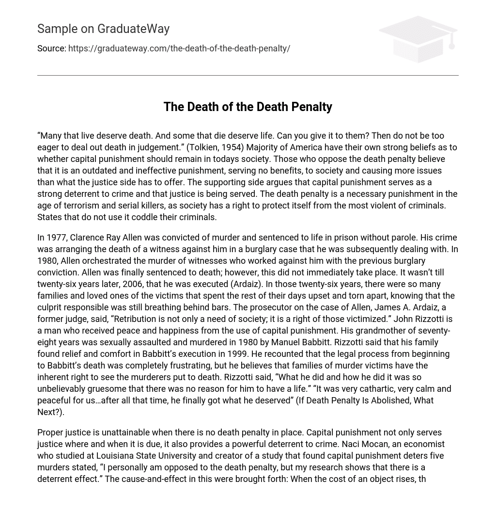The Death of the Death Penalty
