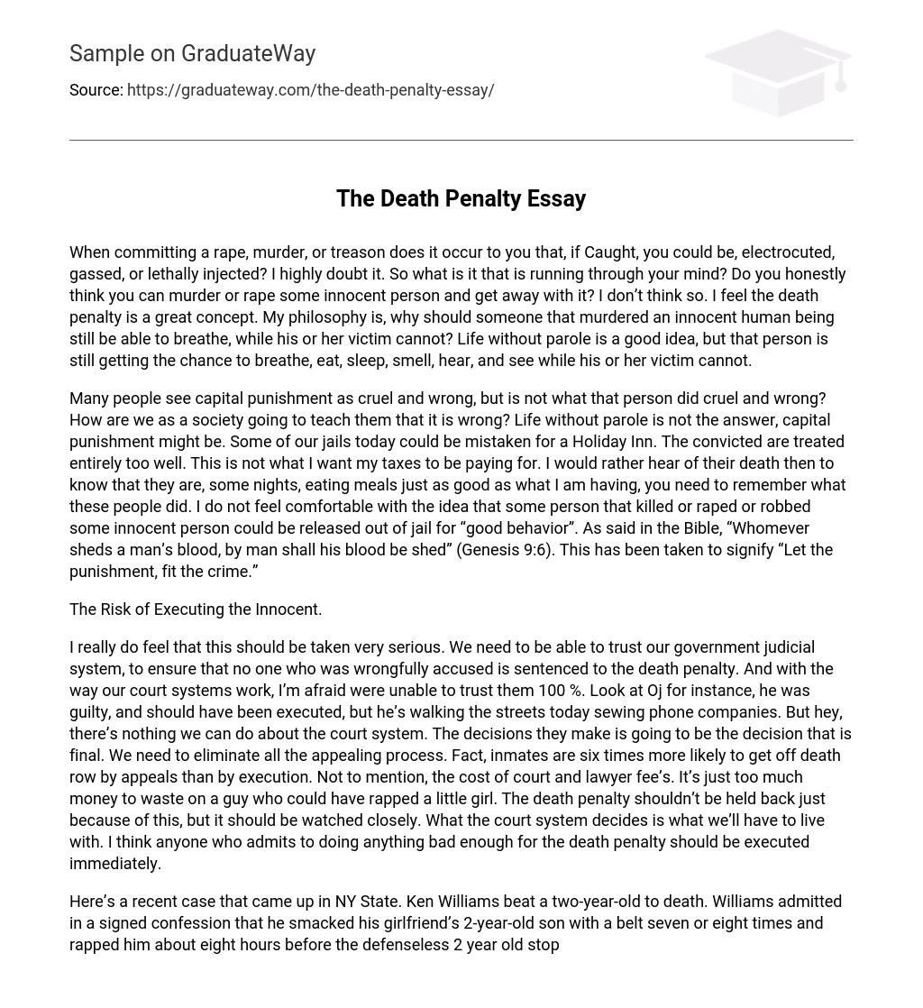 The Death Penalty Essay