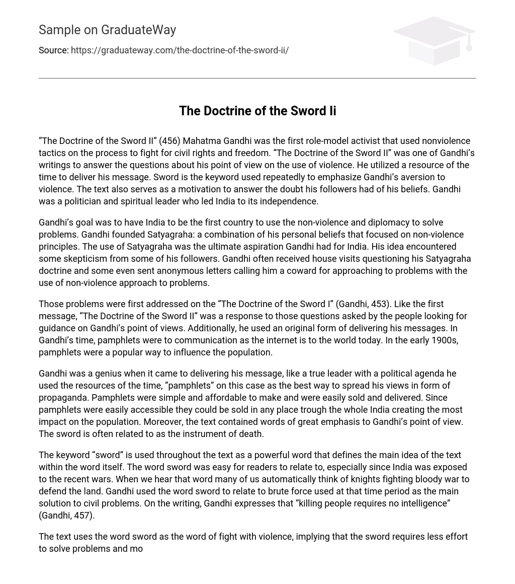The Doctrine of the Sword Ii Short Summary