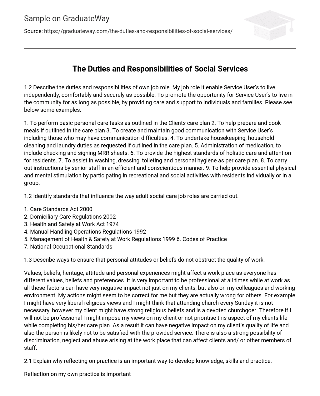 The Duties and Responsibilities of Social Services