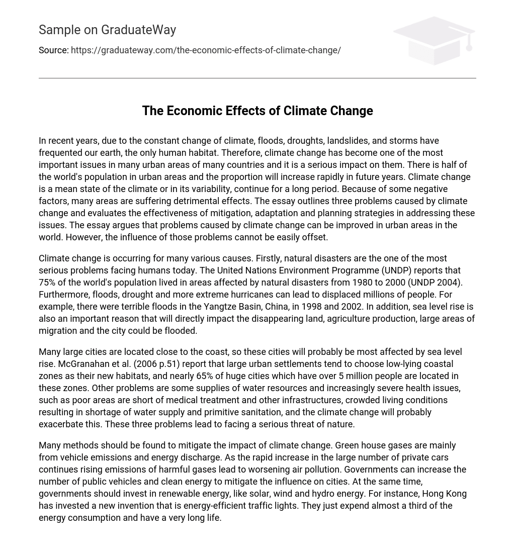 The Economic Effects of Climate Change