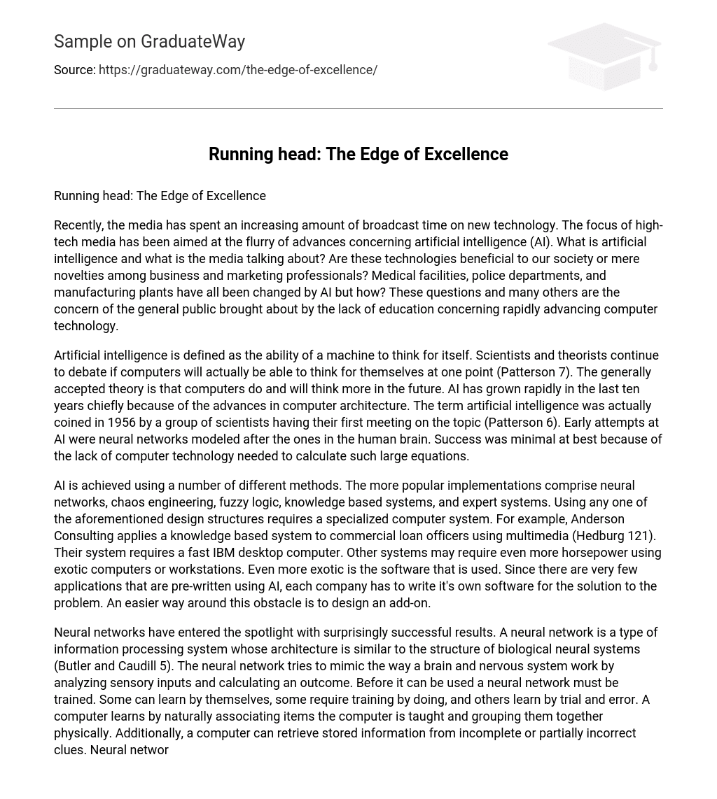 Running head: The Edge of Excellence