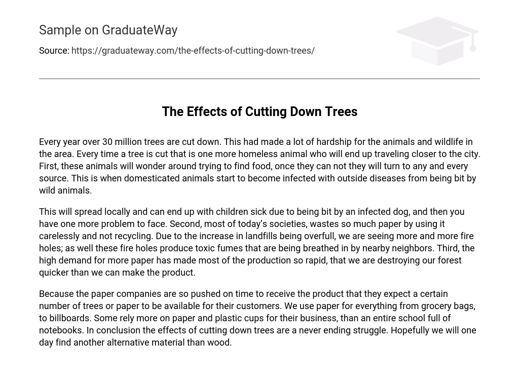 essay about cutting of tree