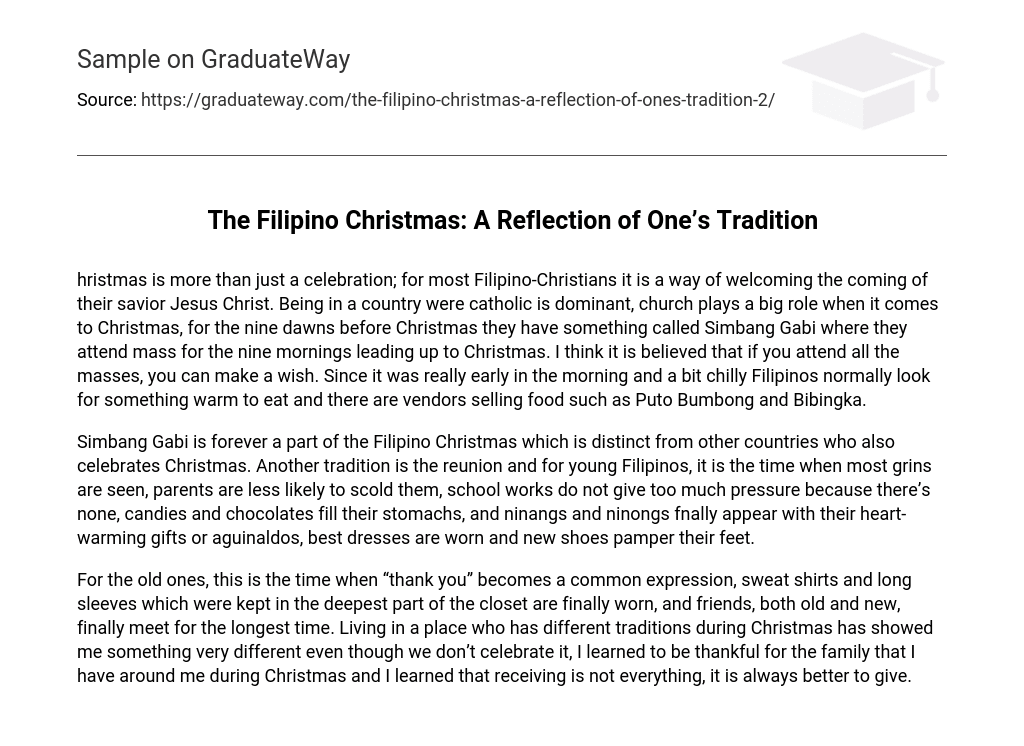 The Filipino Christmas: A Reflection of One’s Tradition