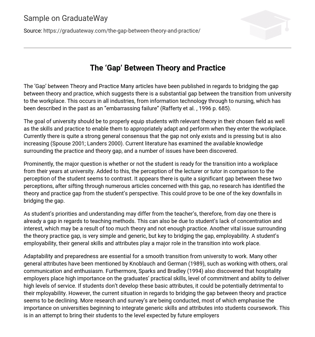 The ‘Gap’ Between Theory and Practice