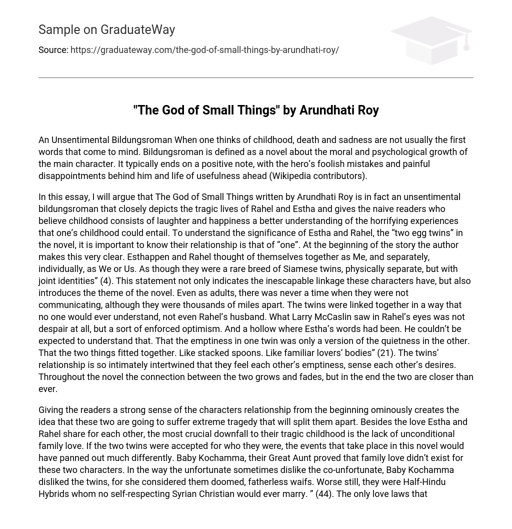 “The God of Small Things” by Arundhati Roy