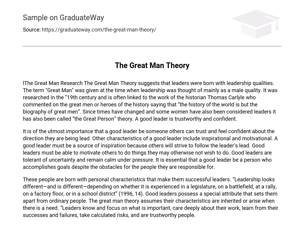 the great man theory essay