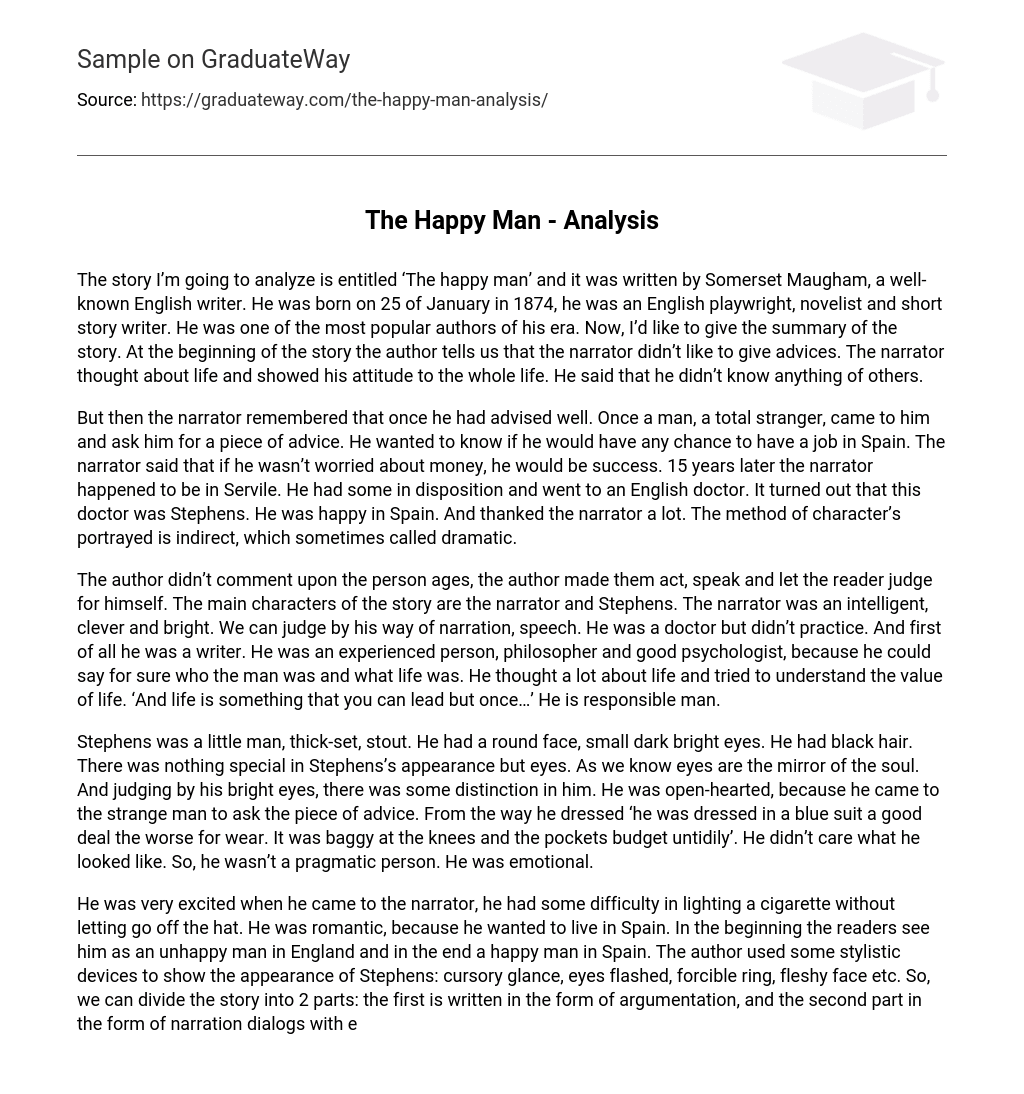 The Happy Man – Analysis
