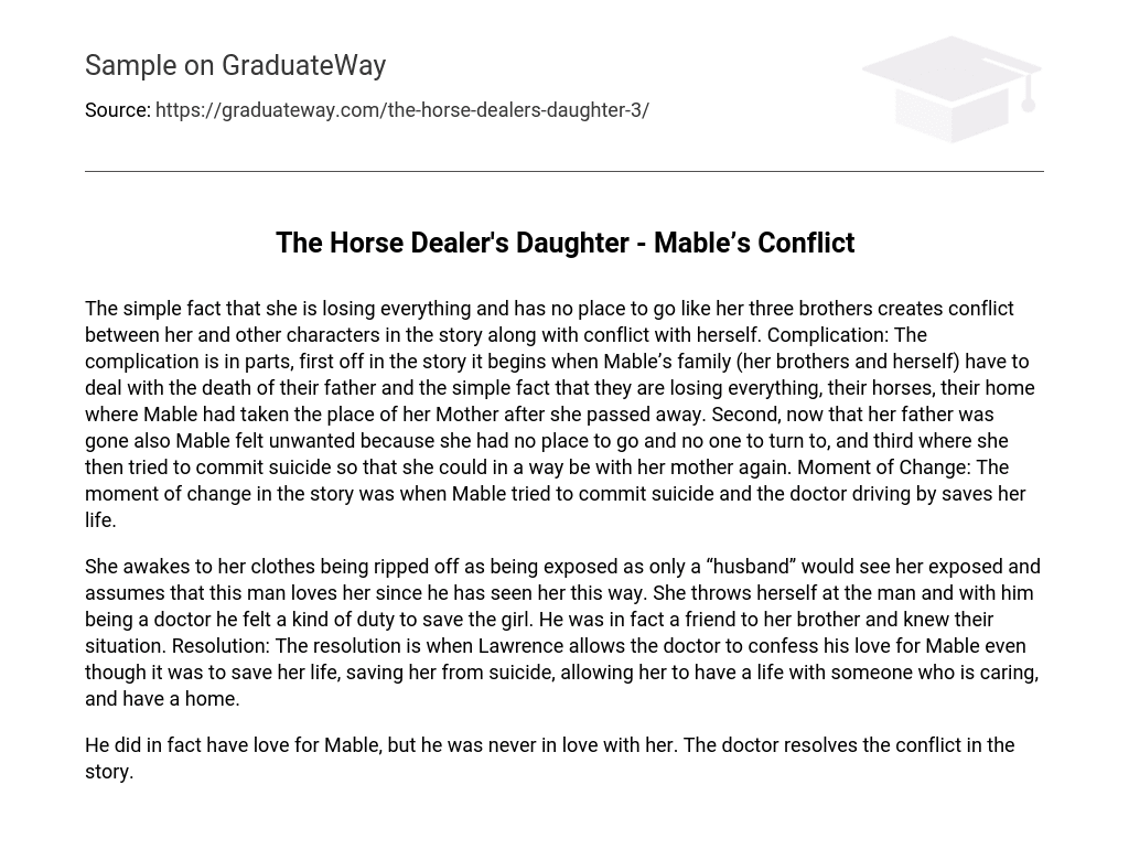 The Horse Dealer’s Daughter – Mable’s Сonflict Analysis
