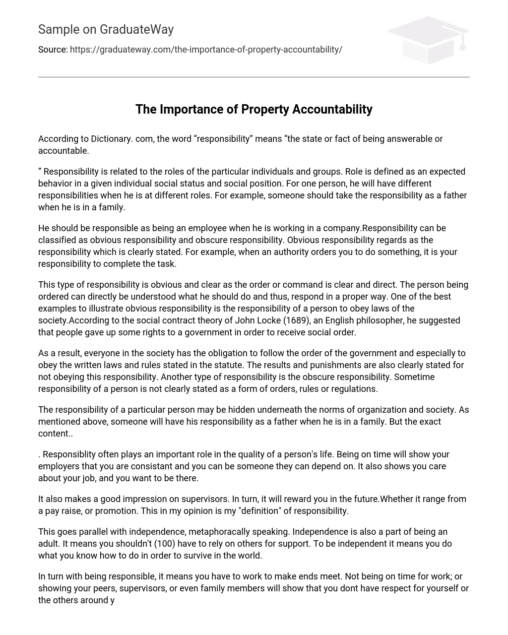 The Importance of Property Accountability
